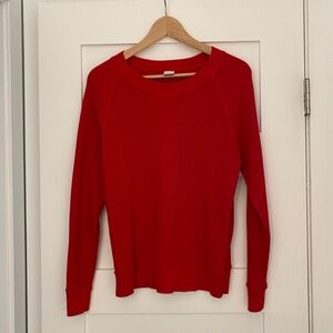 ARITZIA - TNA Waffle Raglan Longsleeve Crewneck - RED - Size 2XS